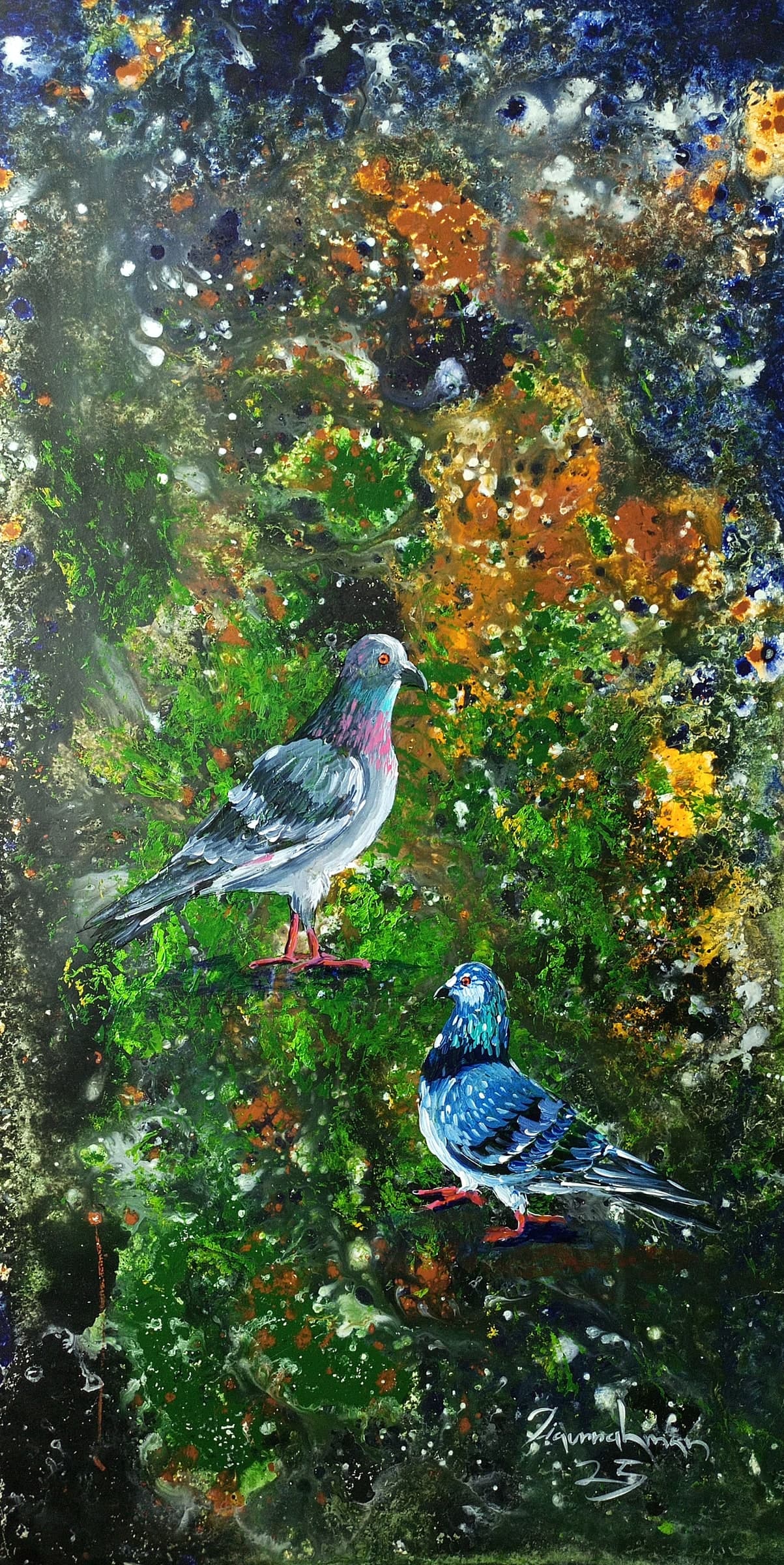 Pigeons in Spring